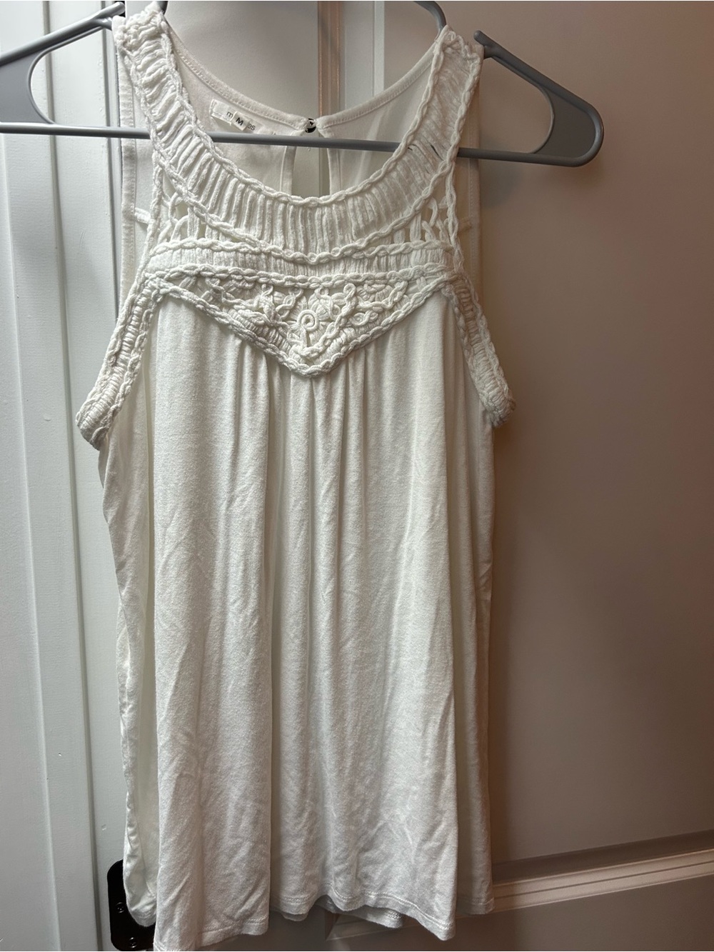 Maurices White Crochet Yoke Tank